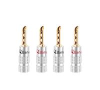 4 pz/2 paia SPINE A BANANA Connettore a Banana da 4 mm placcato Oro 24K con bloccaggio a Vite for Spine for altoparlanti jack Audio Nero e Rosso