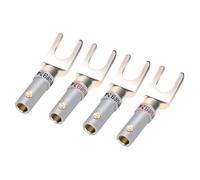 4 pz/2 paia "Y"/"U" Tipo vanga spina a banana Connettori Placcato Oro Viti-Tipo Saldatura Forcella Altoparlante Banana connettori adattatore