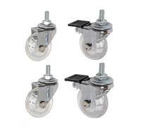 4 Pz 2 Pollice M8x15mm Vite Filettata Stelo Ruote Sedia Da Ufficio Caster Ruota Trasparente Ruote Girevoli Con Freno for Divano Sedia armadio