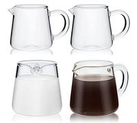 4 Pz 70ml/2.0oz Piccolo vetro Creamer Brocca Latte Creamer Brocca Mini Brocca di vetro Trasparente Caffè Brocca di Vetro Tè Latte Versatore di Latte Brocca di Vetro Mini Brocca Schiumatrice per Latte Caffè