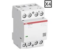 4 pz ABB ESB40-40N-06 Contattore silenzioso 40A 4 poli 4NO AC-1/AC-7a 415 VAC