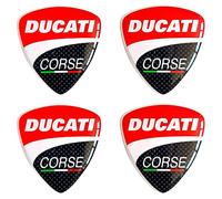 4 pz. Adesivi Resinati Gel 3D Stickers Stemma Logo Scudetto per Moto Scooter Casco compatibili DUCATI CORSE