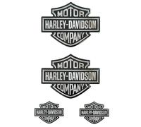 4 pz. Adesivi Resinati Stickers Gel 3D per moto HARLEY DAVIDSON effetto Argento