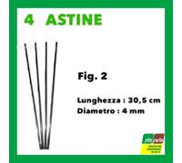 4 PZ ASTINE CLASSICHE IN CARBONIO SENZA CORDOLO PER SCUOTITORE RACCOLTA OLIVE
