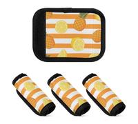 4 pz bagagli maniglia avvolge arancione bianco striscia estate frutta elastico bagagli maniglia identificatore per borsa della spesa, Frutta estiva a strisce bianche arancioni, 1 sizex4
