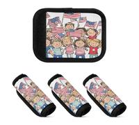 4 pz bagagli maniglia avvolge bambini sventolando piccole bandiere elastico bagagli tag per valigie