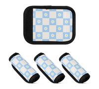 4 pz bagagli maniglia avvolge blu margherita plaid fresco estate ampio bagaglio maniglia etichetta bagagli adesivi per bagagli valigia borse da viaggio