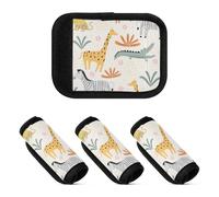4 pz bagagli maniglia avvolge carino selvaggio leone infantile gatti neoprene valigia maniglia adesivi bagagli adulti per viaggio