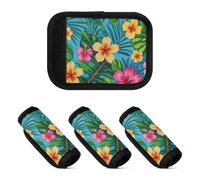 4 pz bagagli maniglia avvolge colorato estate fiori hawaiani multiuso identificatore bagaglio per la spesa borsa della spesa, Fiori hawaiani estivi colorati, 1 sizex4