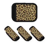 4 pz bagagli maniglia avvolge falso glitter leopardato stampa oro comfort bagagli maniglia identificatore per borsa della spesa, Falso Glitter leopardato oro, 1 sizex4