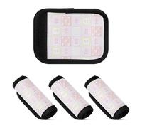 4 pz bagagli maniglia avvolge Little Fresh Lovely Cute Blooms Pesca Plaid Cuscino Valigia Identificatori Imbottito Maniglia Avvolgimenti per Viaggio Bagaglio Identificatore