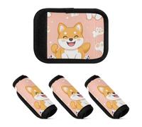 4 pz bagagli maniglia avvolge Shiba Inu Bone Dog arancione zampa multiuso bagagli pad per viaggio, Shiba inu osso cane arancione zampa, 1 sizex4