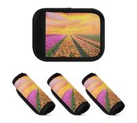 4 pz bagagli maniglia Wrap antiscivolo bagagli marcatori etichette borsa maniglia copertura per valigia primavera paesaggio tulipani all'alba