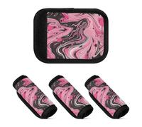 4 pz bagagli maniglia Wrap Blush e nero marmorizzazione elastica borsa da viaggio identificatore bagagli valigie adesivi per bagagli