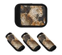 4 pz bagagli maniglia Wrap Jungle Leopard Cool protettivo decorativo bagagli maniglia per borsa, giungla leopardo fresco, 1 sizex4