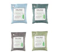 4 Pz Bambù Antracite Sacchetti Odore Assorbente Auto Casa Togliere Attivazione