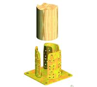 4 PZ BASE A TERRA FISSAGGIO SUPPORTO PILASTRI TONDI 4 FORI TROPICALIZZATO MM.100