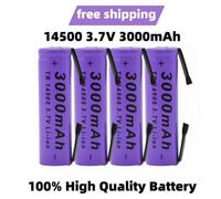 4 pz BATTERIA LITIO 14500 CON LAMELLE PACCHI BATTERIA RICARICABILE 3000MAH 3,7 V