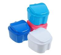 4 Pz Box Per Protesi Con Filtrante Contenitore Per Immersione Della Protesi Contenitore Per Protesi Vassoio Per Protesi Addominali Scatola Portaoggetti Dentiera Bambino