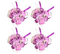 4 Pz Braccialetto Fiore Da Polso Braccialetti Da Damigella D'onore Decorazioni Floreali Spilla Fiore All'occhiello Braccialetto Da Polso Corsetto Da Polso Fiori Regalo Sposa
