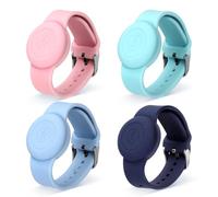 4 Pz Braccialetto per Airtag Bambini, Impermeabile Braccialetto in Morbido Silicone Compatibile con Apple Air Tag Cinturino per Orologio per Bambini per Tagging di Tracciamento GPS (4 Colori)