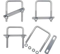 4 Pz Bullone a U quadrato M8 x 100 x 75 mm U Bolt in Acciaio Inox con Dado e Rondella Bulloni a U Quadrati Cavallotto per Hardware di Coperta per applicazioni automobilistiche, domestiche, industriali