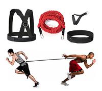 4-Pz Bungee Corda Resistenza Set Solo o Partner Ldeal per Taekwondo Hockey Tennis Calcio Pallacanestro Scherma Laterale Movimento Sprint Sovracvelocità (Rosso-6.6ft)