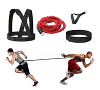 4-Pz Bungee Corda Resistenza Set Solo o Partner Ldeal per Taekwondo Hockey Tennis Calcio Pallacanestro Scherma Laterale Movimento Sprint Sovracvelocità (Rosso-9.8ft)