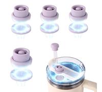 4 Pz Cappucci Magnetici per Cannucce, Tappi Cannucce Stanley Copri Bicchieri Adatti a Tutte le in Vetro da 6-10 mm Accessori per Tazze (Viola Chiaro)