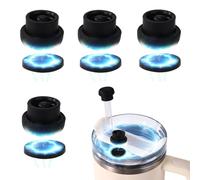 4 Pz Cappucci Magnetici per Cannucce, Tappi Cannucce Stanley Copri Bicchieri Adatti a Tutte le in Vetro da 6-10 mm Accessori per Tazze (Nero)
