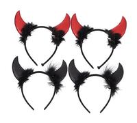 4 Pz Cerchietto in Corno Del Diavolo Fascia Per Costume Da Diavolo Fascia Di Paillettes Di Halloween Fascia Di Corna Truccare La Fascia Fasce Per Fascia Di Bue Tessuto Didiseaon