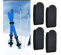 4 Pz Cinghie da Sci, Ski Tracolla Regolabile Fasce da Sci in EVA, 45 x 5 cm | con Chiusura a Strappo, Nastro di Fissaggio per Sci, Cinghie di Fissaggio Bastoncini per Attrezzatura da Sci