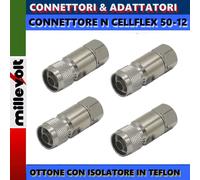 4 Pz Connettore N Maschio per Cavo Cellflex 1/2" Tipo 50-12 • RF Professionale