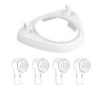4 PZ Copri Testine Spazzolino (Trasparenti) compatibili con testine di spazzolini elettrici Oral B & iO + Porta Spazzolino con 1 Alloggiamento per Base di Ricarica e 2 Supporti per Testine