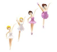 4 Pz Decorazione Della Torta Balletto Ornamento in Miniatura Figurina Di Bambole Decorazioni Per Bambole Torta Toppers Per Cupcake Scultura Mancare Ragazza Pvc