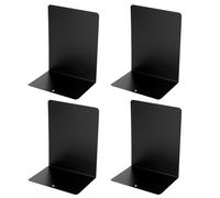 4 Pz Fermalibri in Metallo Nero, Fermalibri per Mensole, Porta Libri, Ferma Libri per Libreria, Reggilibri da Mensola Decorativi Antiscivolo per Scaffali, Casa, Ufficio, Biblioteca, Scuola, Scrivania