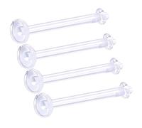4 Pz Fermo Flessibile Acrilico Trasparente 14 Gauge 5/8 16mm Bilanciere Lingua Anelli Piercing Gioielli capezzolo Silicone O-Ring M3228