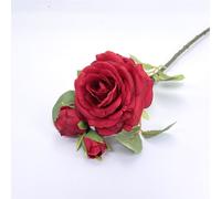 4 PZ Fiore artificiale ROSA con Boccioli colore ROSSO 45 cm 1435