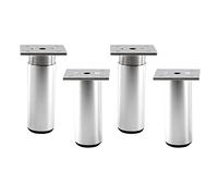 4 pz Gambe per mobiletto Regolabili Piedini Per Mobili alluminio Gamba Divano metallo Leg armadietto Tavolo Letto Piedi guardaroba la casa Piedini gambe per mobili cucina (15cm,Argento satinato)