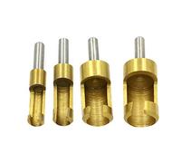 4 pz Hex/Round Shank Drill Bit Set Plug Legno Cutter Strumento di Lavorazione del Legno Tenon per Contatore Fori Alesati Drill Bit Set