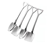 4 pz in acciaio inox pala forma di cucchiaio a punta cucchiaio caffè tè zucchero mescolando cucchiaio torta dessert cucchiaio per il partito