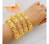 4 Pz/lotto Colore Oro Etiope Dubai Braccialetti Per Le Donne Della Sposa Del Braccialetto Medio Oriente Africano Gioielli di Nozze