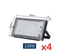 4 Pz/lotto Ha Condotto La Luce Di Inondazione AC Proiettore For Esterni Faretto IP65 Impermeabile 50 W 100 W LED Lampione Illuminazione Di Paesaggio Faretti da Esterno(Warm White,100W)