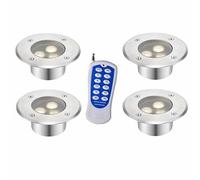 4 PZ Luce Sotterranea LED - Luce LED Subacquei, Luci giardino per fontane esterno ultrasottili, faretto incasso rotondo impermeabile IP68, luce decorativa per laghetto a LED sommergibile(RGB+Remote co