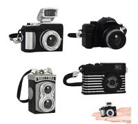4 Pz Macchina Fotografica in Miniatura Scala 1:4 Mini SLR Camera Prop Mini Camera Ornamento Vintage Modello di Macchina Fotografica Fotocamera SLR Digitale Mini Decorazione Accessori Fotografia