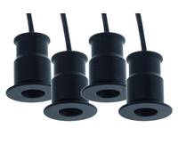4 PZ Mini Faretto Led Da Incasso 1W DC 12V Freddo 6000K Carcassa Nera Angolo 30
