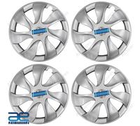 4 Pz Nuovi Coprimozzo In Plastica Urban Argento 14-15" Per Auto Universale AEs
