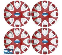 4 Pz Nuovo Mozzo Ruota Coperchi Cover Plastica Cromo Rosso 12-13 " Per Auto