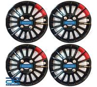 4 Pz Nuovo Mozzo Ruota Coperchi Cover Plastica Doppio Rosso 12-14 " Per Auto