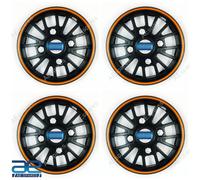 4 Pz Nuovo Mozzo Ruota Coperchi Cover Plastica Nero Arancione 12-14 " Per Auto